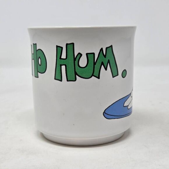 SANDRA BOYNTON HO HO HUM SANTA CLAUS COFFEE CUP MUG WHITE RECYCLED PRODUCTS VTG - Picture 2 of 7